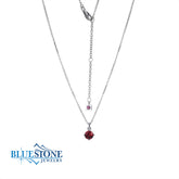 Silver Garnet & Diamond Necklace- January Birthstone